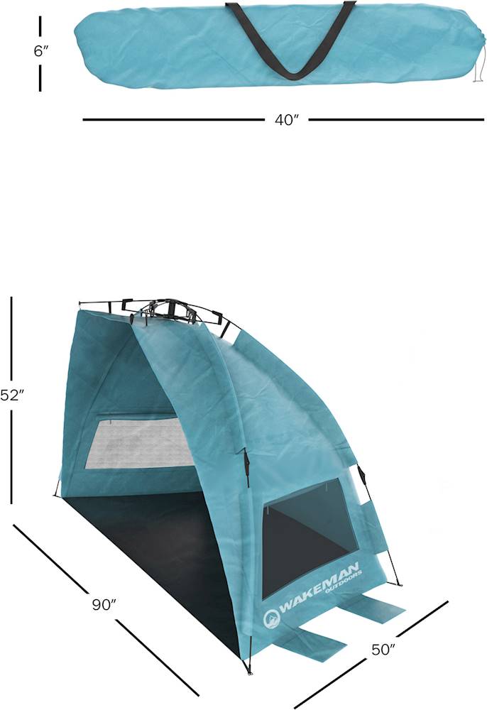 Wakeman - Portable Pop Up Sun Shelter w/floor - Turquoise