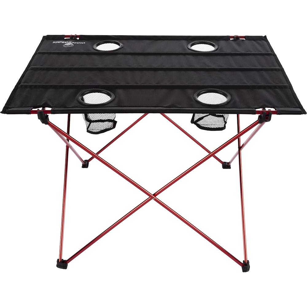 Overmont Camping Gear Aluminum Table Simple Fold Up Table Compact Portable Ultra-Light Card Table with Carrying Pouch for Hiking Picnic Beach Boat Trekking