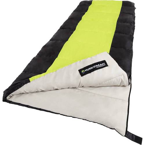 Sleeping Bag – 2-Season with Carrying Bag for Adults and Kids – Otter Tail Sleeping Bag by Wakeman Outdoors (Neon Green) - Neon Green