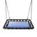 Front. Hey! Play! - Platform Swing Hanging Outdoor Tree or Playground Equipment Standing Rectangle Bench Swing Accessory - Blue, Black.