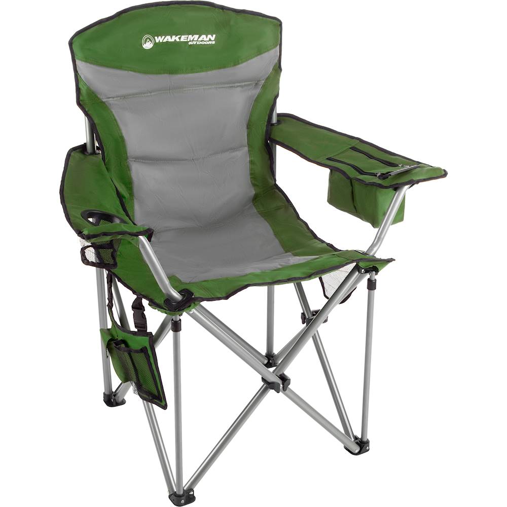 Angle View: Wakeman - Heavy-Duty Camp Chair - Green