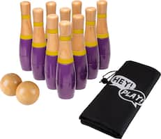 Hey! Play! - Lawn Bowling Game Set - Purple/Yellow - Front_Zoom