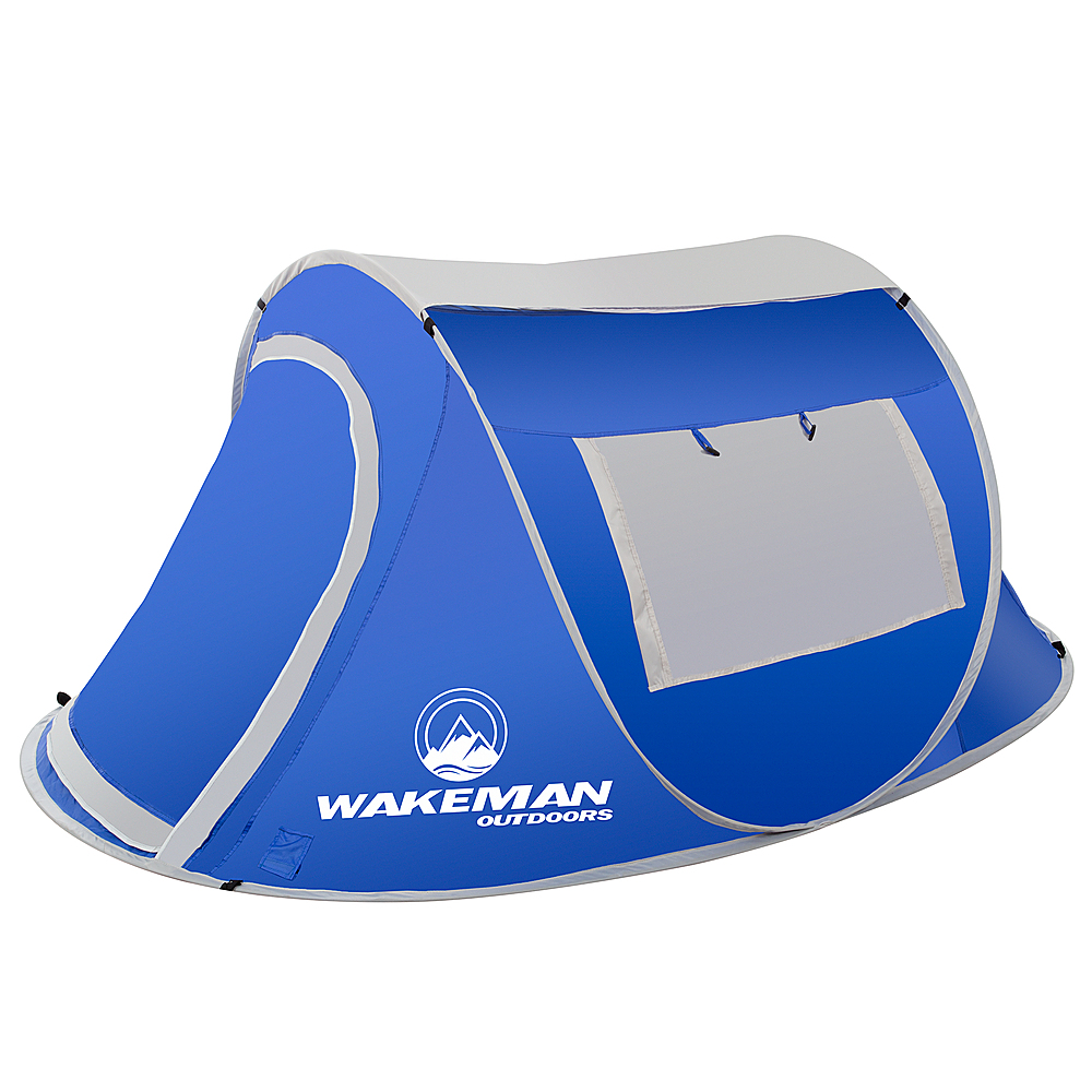 Wakeman - Pop-up Tent 2 Person, Water Resistant Barrel Style Tent for Camping With Rain Fly And Carry Bag, Sunchaser 2-person Tent - Blue