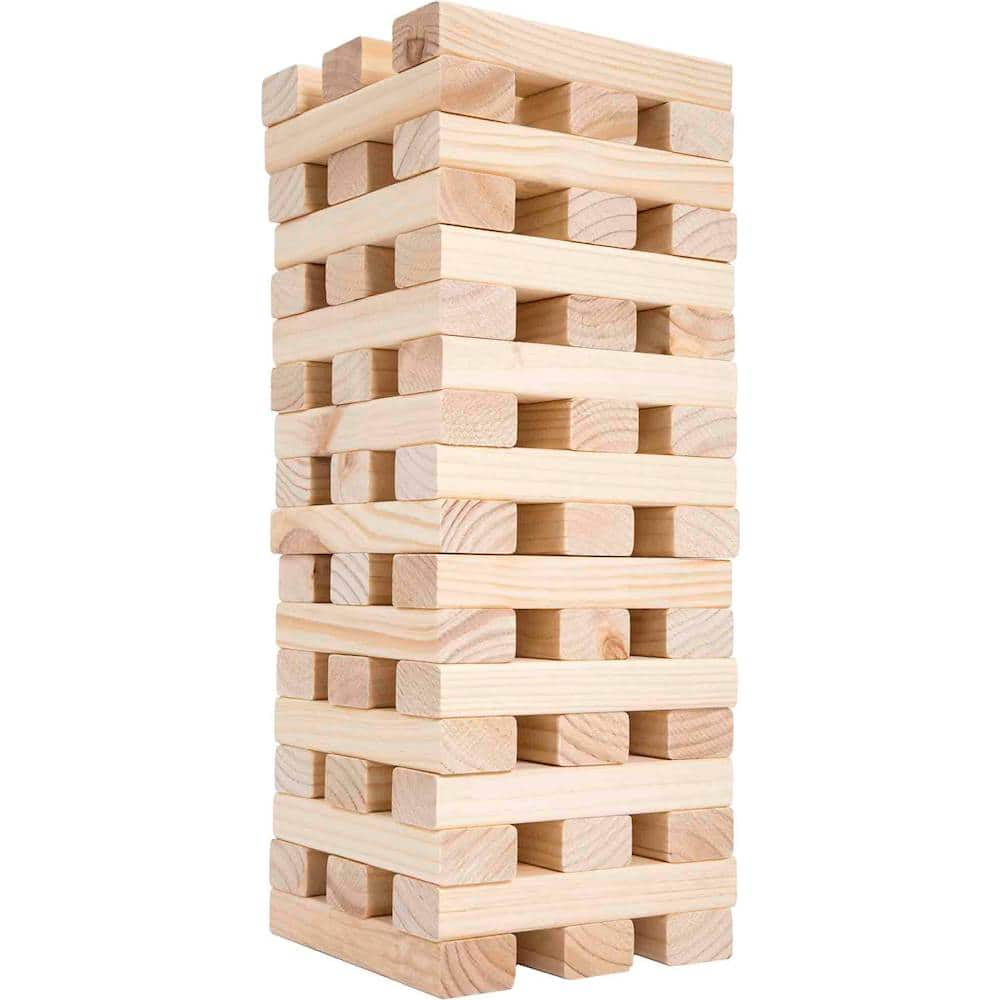 60 BLOCKS TIC TAC GIANT TOPPLING TUMBLING TOWER with Bonus Rules Card and  Dice Timber Game Stacks to 6 feet Its Just like the Classic game with a  twist of tic tac