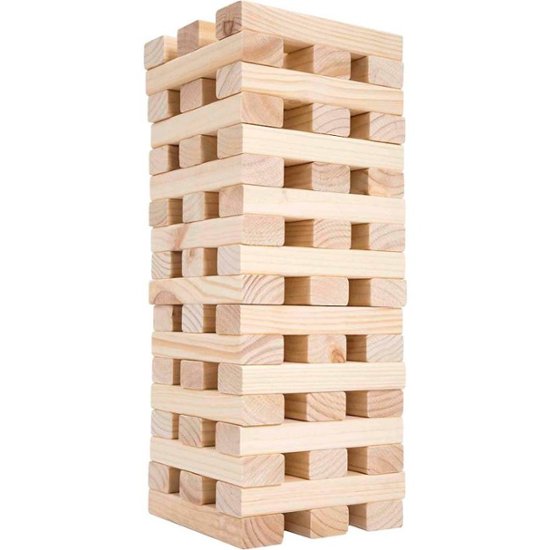 Front Zoom. Hey! Play! - Nontraditional Giant Wooden Blocks Tower Stacking Game.