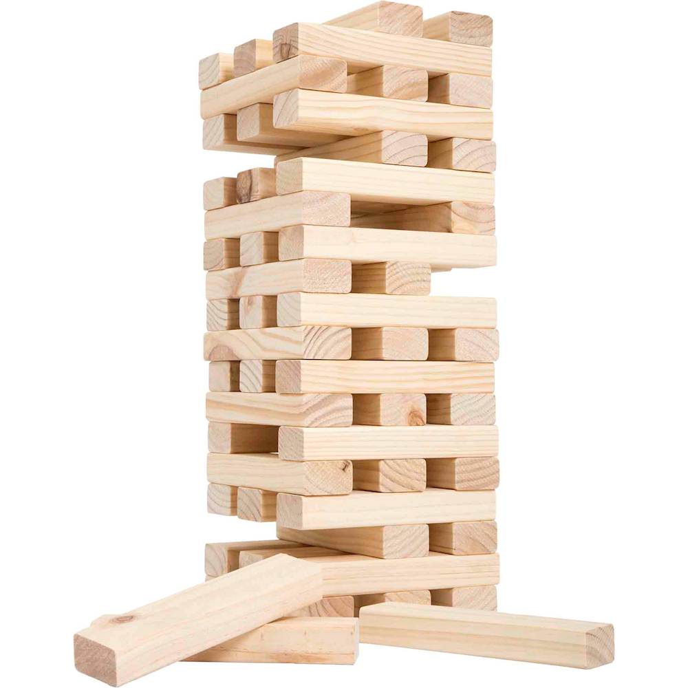 Red HEYP0 Hey!Play! 80-TT0075OS Nontraditional Giant Wooden Blocks Tower Stacking Game Gray 