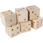 Wooden Yard Dice Set - 6-Pack of Giant Playing Dice for Outdoor Games, With Zippered Carrying Case by Hey! Play!