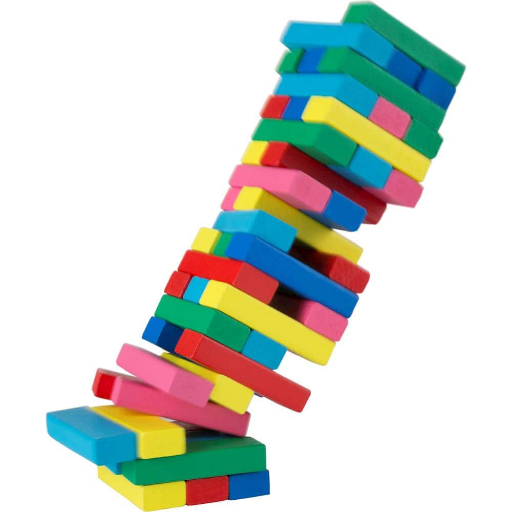 Alt View 14. Hey! Play! - Classic Wooden Blocks Stacking Game with Colored Wood and Carrying Bag for Indoor and Outdoor Play.