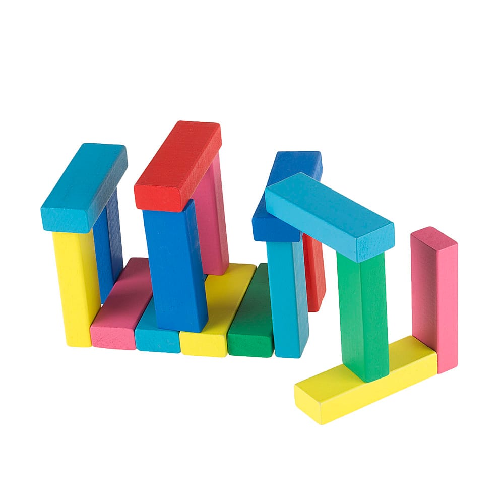 Alt View 16. Hey! Play! - Classic Wooden Blocks Stacking Game with Colored Wood and Carrying Bag for Indoor and Outdoor Play.