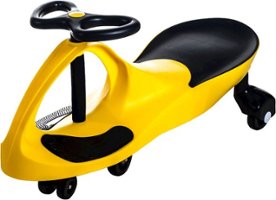 Toy Time - Wiggle Car Ride On Toy – No Batteries, Gears or Pedals – Twist, Swivel, Go – Outdoor Ride Ons for Kids  (Yellow) - Yellow/Black - Left_Zoom
