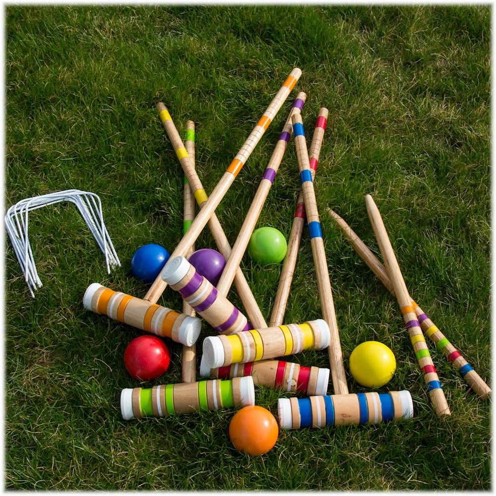 Zoom in on Alt View Zoom 12. Hey! Play! - Croquet Set with Carrying Case - Blue/Yellow/Orange/Red/Green/Purple/Light Blue.