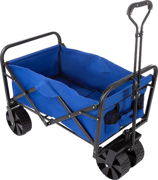 Angle Zoom. Wakeman - Folding Utility Cart w/wide wheels - Royal Blue.