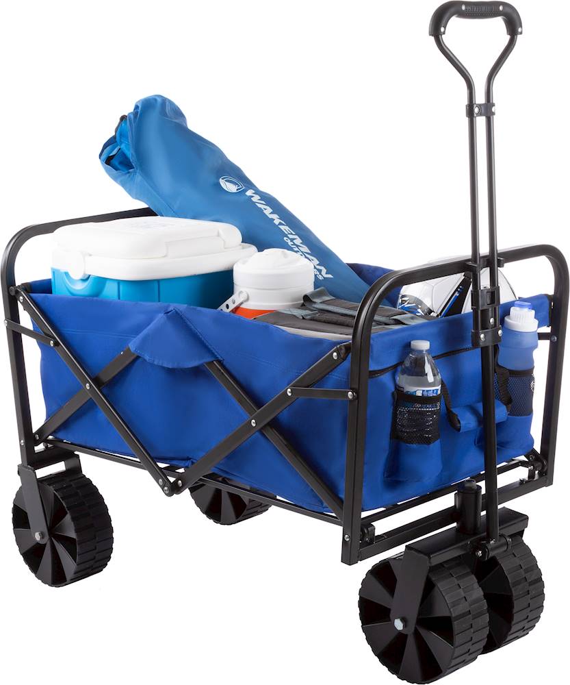 Wakeman - Folding Utility Cart w/wide wheels - Royal Blue