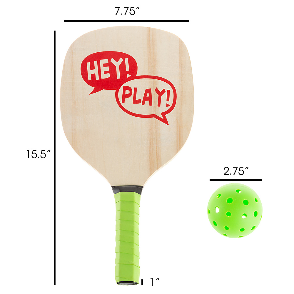 Left View: Hey! Play! - Paddle Ball Set - Green, Red