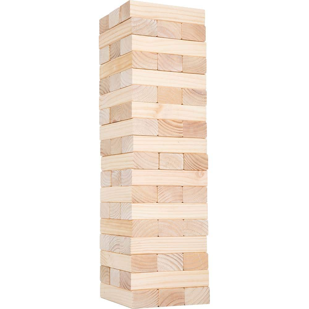 Number 1 in Gadgets Timber Tower Wood Block Stacking Game, 48 Piece Classic  Wooden Blocks for Building, Toppling and Tumbling Games, Deluxe Stacking