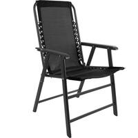 Pure Garden - Suspension Folding Chair - Black - Angle_Zoom