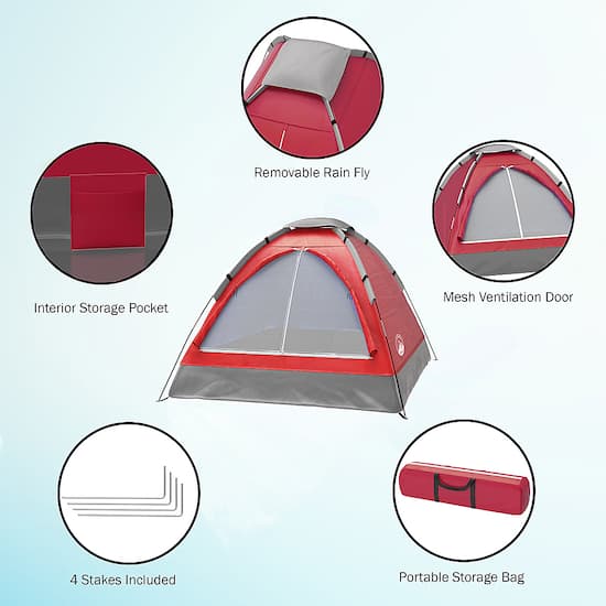 Alt View Zoom 12. Wakeman - TradeMark Two Person Tent - Red.