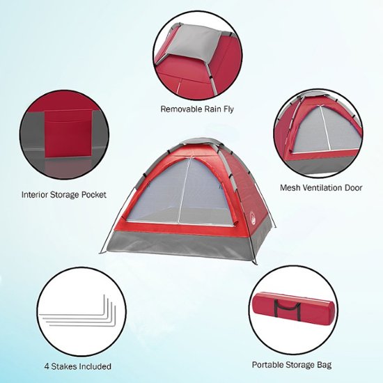 Alt View Zoom 12. Wakeman - TradeMark Two Person Tent - Red.