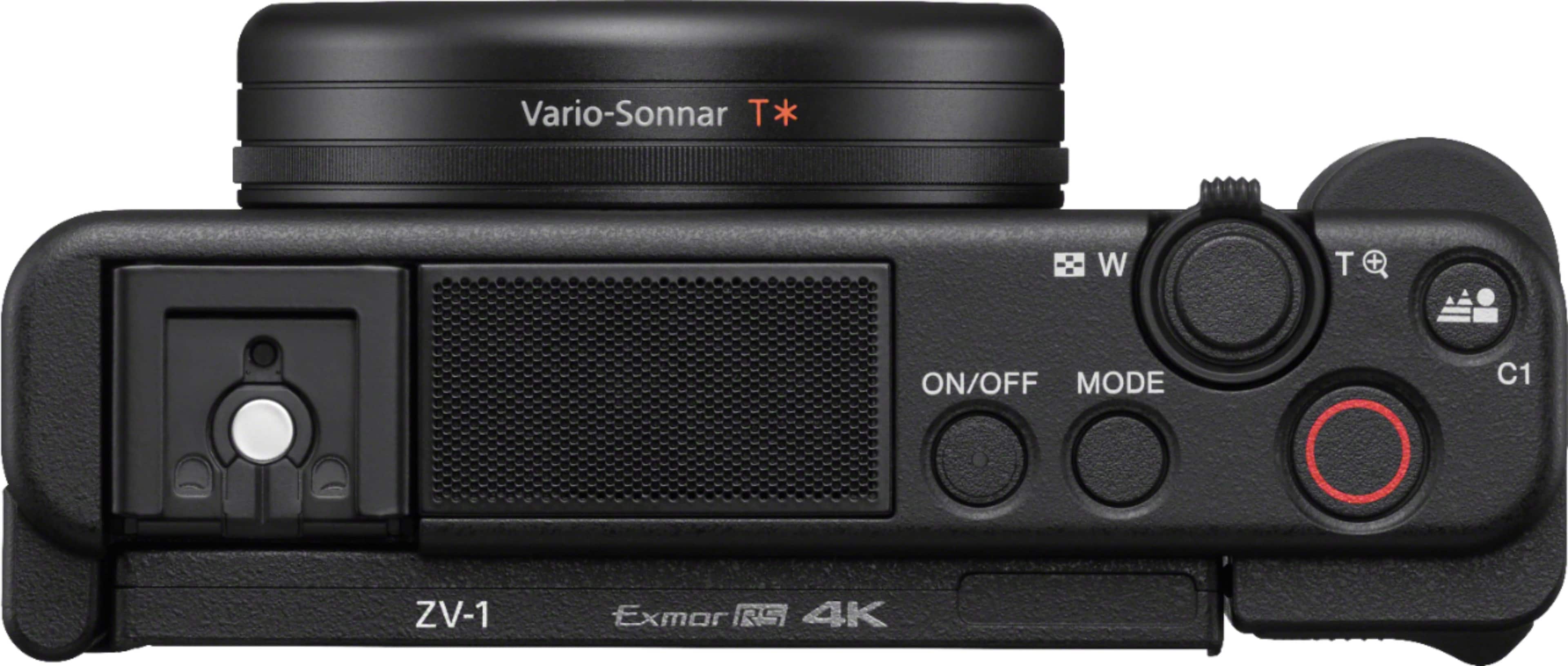 Top. Sony - ZV-1 20.1-Megapixel Digital Camera for Content Creators and Vloggers - Black.