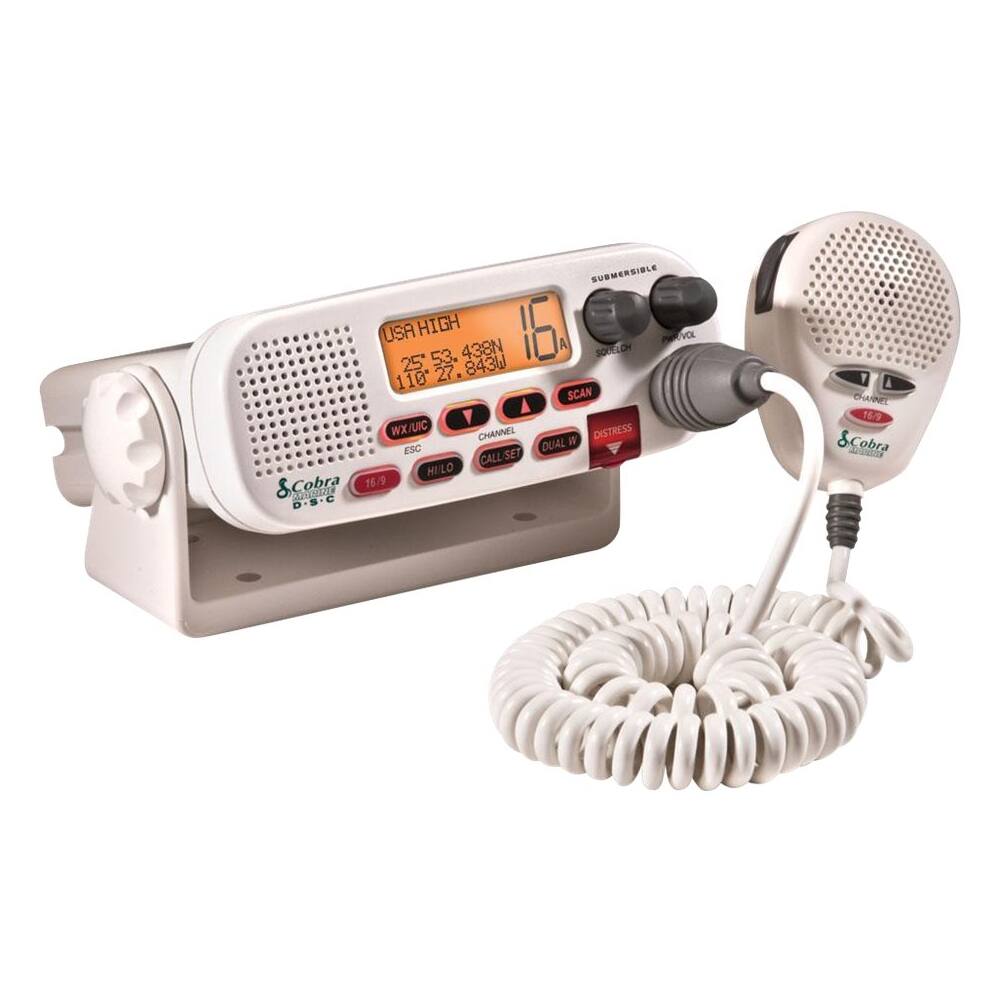 Left. Cobra - Marine 2-Way Radio - White.