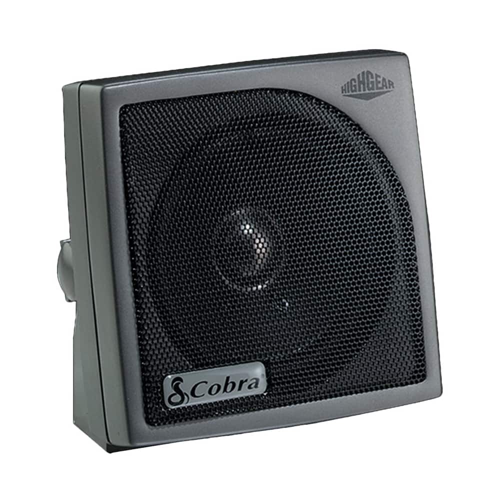 Left. Cobra - HighGear HG S500 Dynamic External CB Speaker with Noise Filter and Talk-back - Black/Gunmetal Gray.