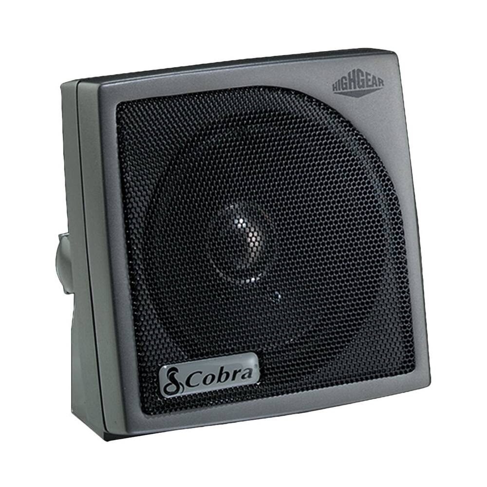 Left. Cobra - HighGear HG S500 Dynamic External CB Speaker with Noise Filter and Talk-back - Black/Gunmetal Gray.