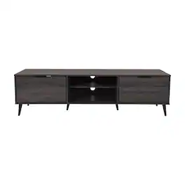CorLiving - Cole Collection TV Stand with Cabinets for Most TVs up to 85" - Dark Gray