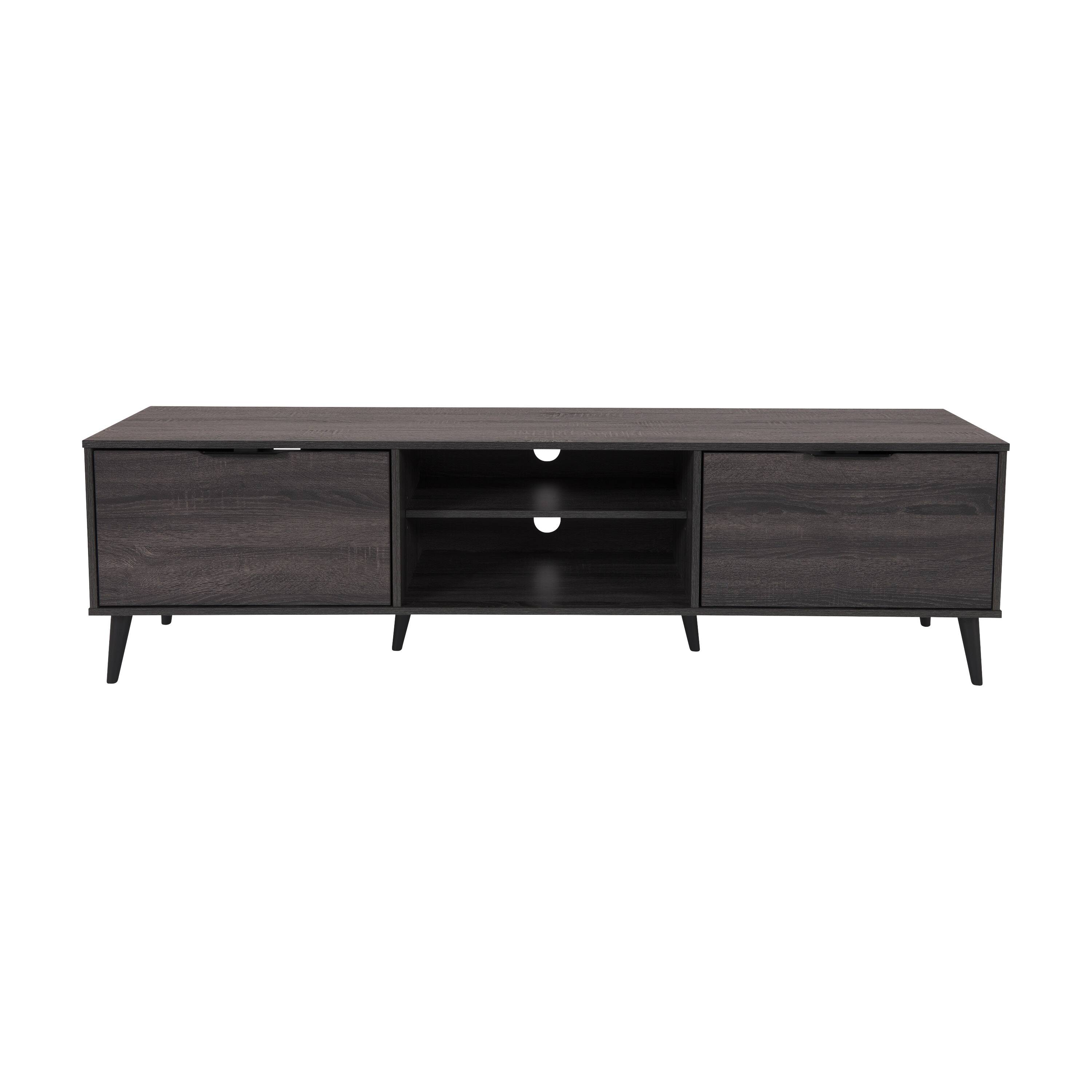 Front. CorLiving - Cole Collection TV Stand with Cabinets for Most TVs up to 85" - Dark Gray.