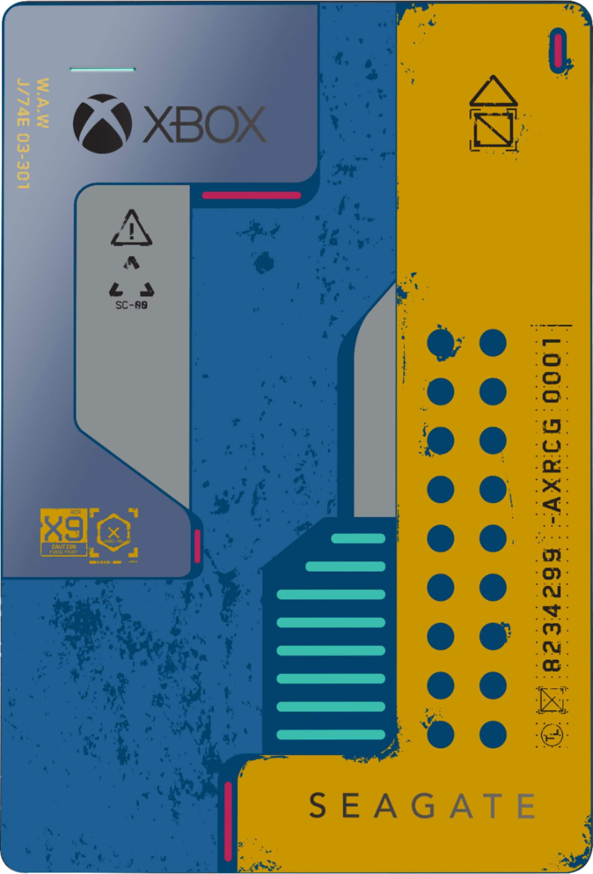 Front. Seagate - Seagate Game Drive for Xbox Officially Licensed 2TB External USB 3.0 Portable Hard Drive - Cyberpunk 2077- Yellow & Blue - Yellow & Blue.