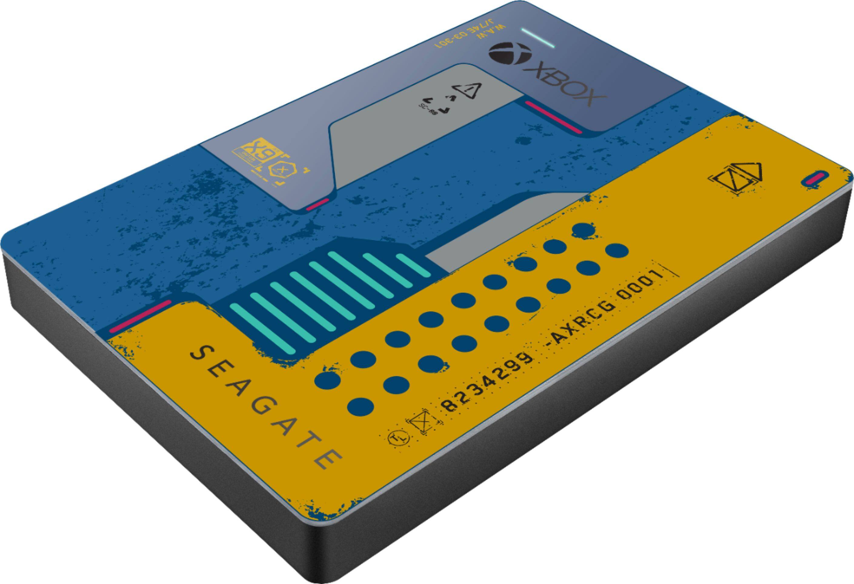 Alt View 1. Seagate - Seagate Game Drive for Xbox Officially Licensed 2TB External USB 3.0 Portable Hard Drive - Cyberpunk 2077- Yellow & Blue - Yellow & Blue.