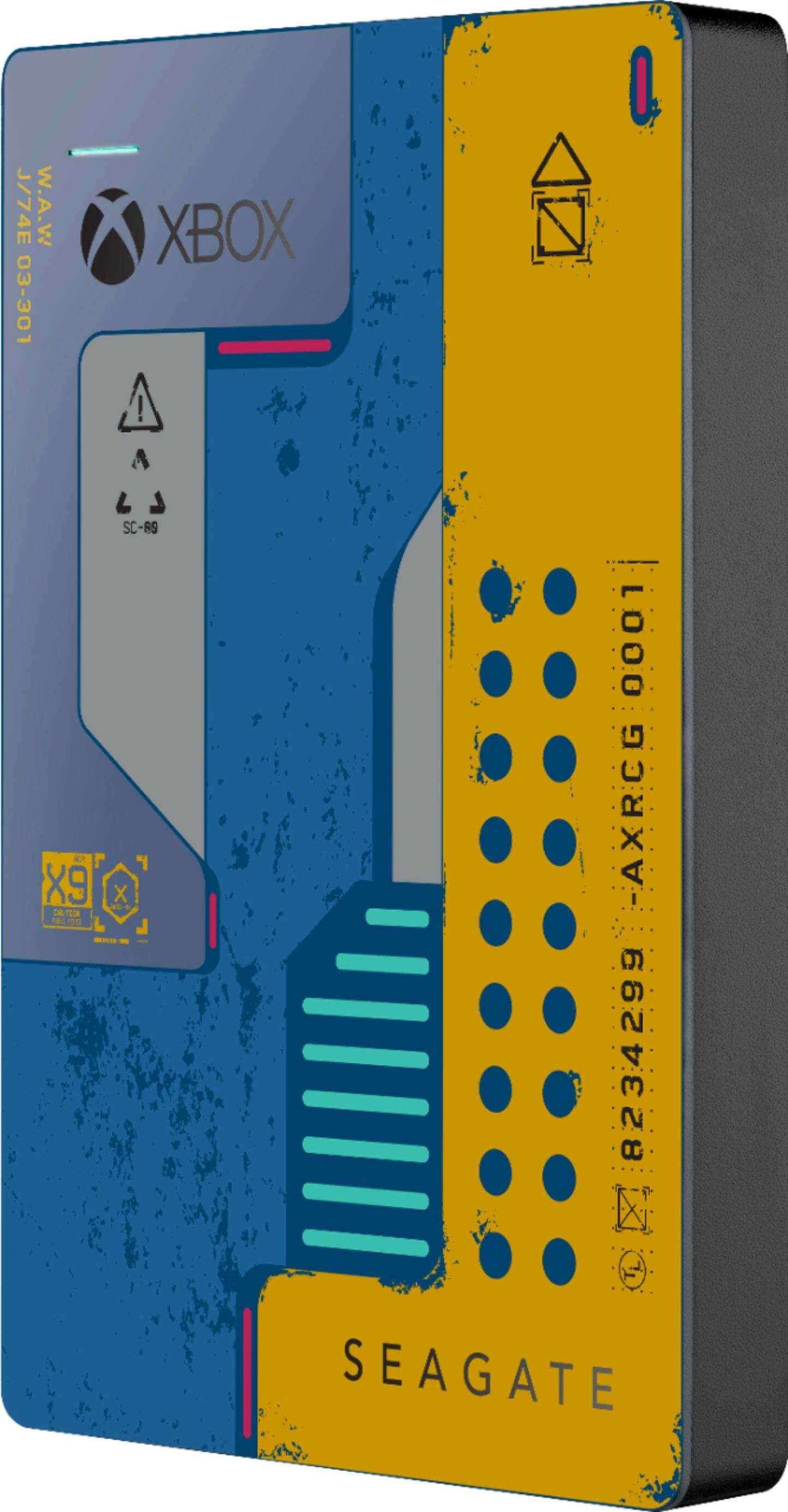 Left. Seagate - Seagate Game Drive for Xbox Officially Licensed 2TB External USB 3.0 Portable Hard Drive - Cyberpunk 2077- Yellow & Blue - Yellow & Blue.