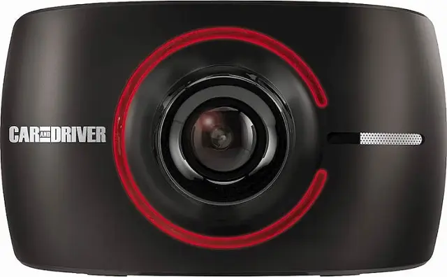 Front. Car and Driver - Road Patrol Touch Duo Wide Angle HD Dual Dash Cam with Touchscreen and Driver Warning Features - Black.
