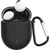 Front. SaharaCase - Silicone Case for Google Pixel Buds - Black.