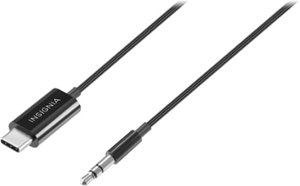 Insignia™ - 3’ USB-C to 3.5 mm Cable - Black - Front_Zoom