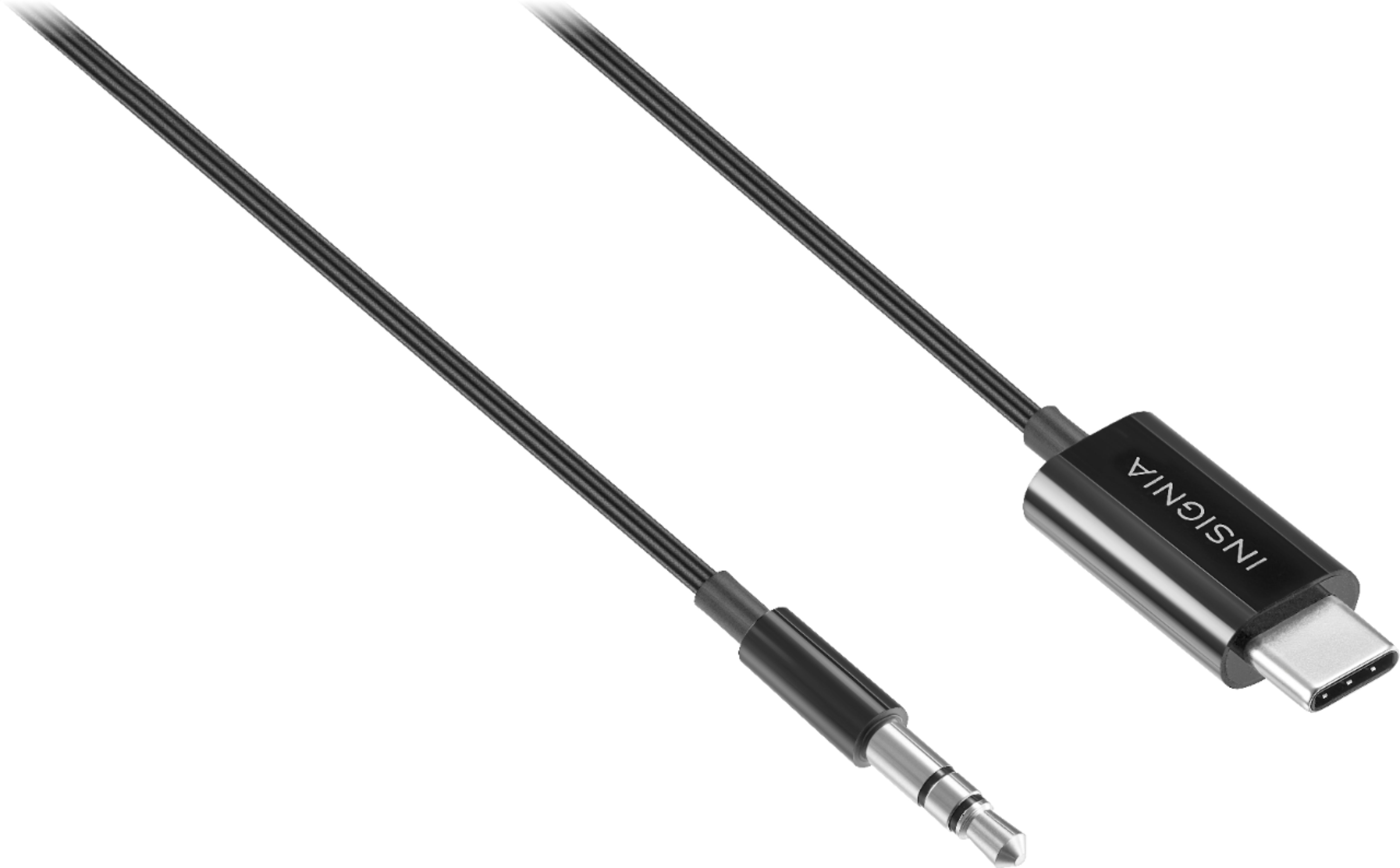 Left View: Insignia™ - 3’ USB-C to 3.5 mm Cable - Black