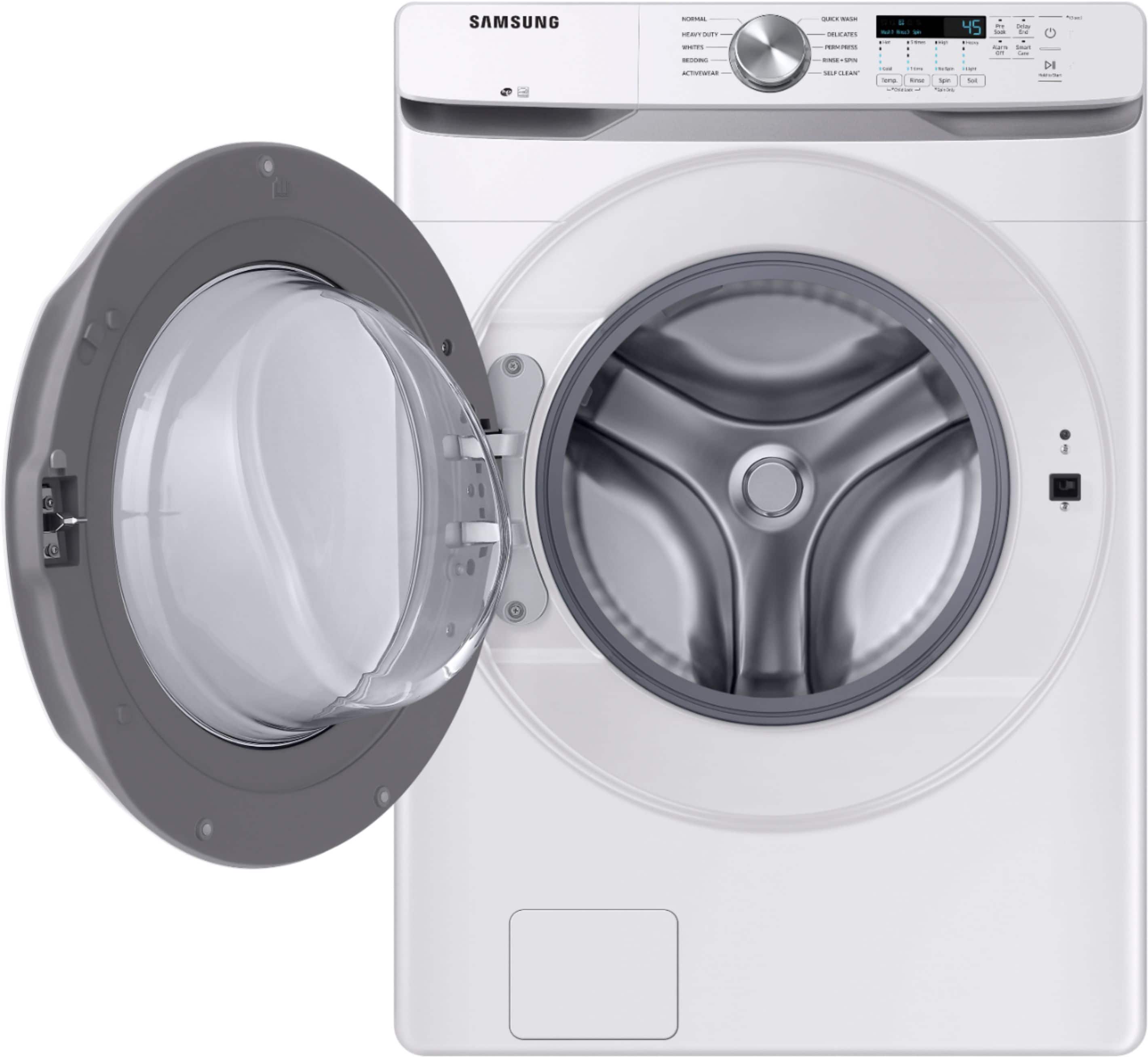 Alt View 11. Samsung - 4.5 Cu. Ft. High Efficiency Stackable Smart Front Load Washer with Vibration Reduction Technology+ - White.