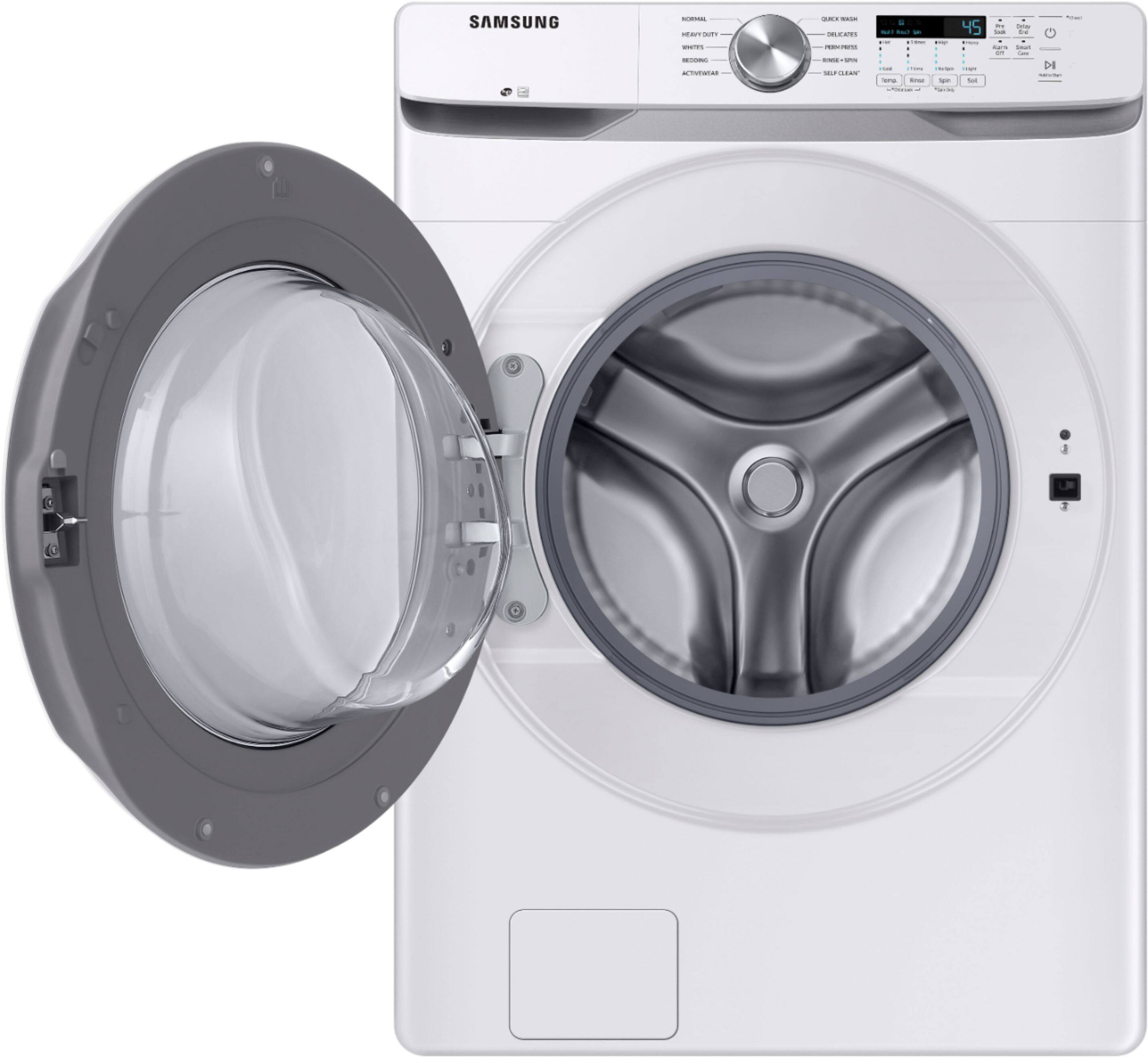 Alt View 11. Samsung - 4.5 Cu. Ft. High Efficiency Stackable Smart Front Load Washer with Vibration Reduction Technology+ - White.