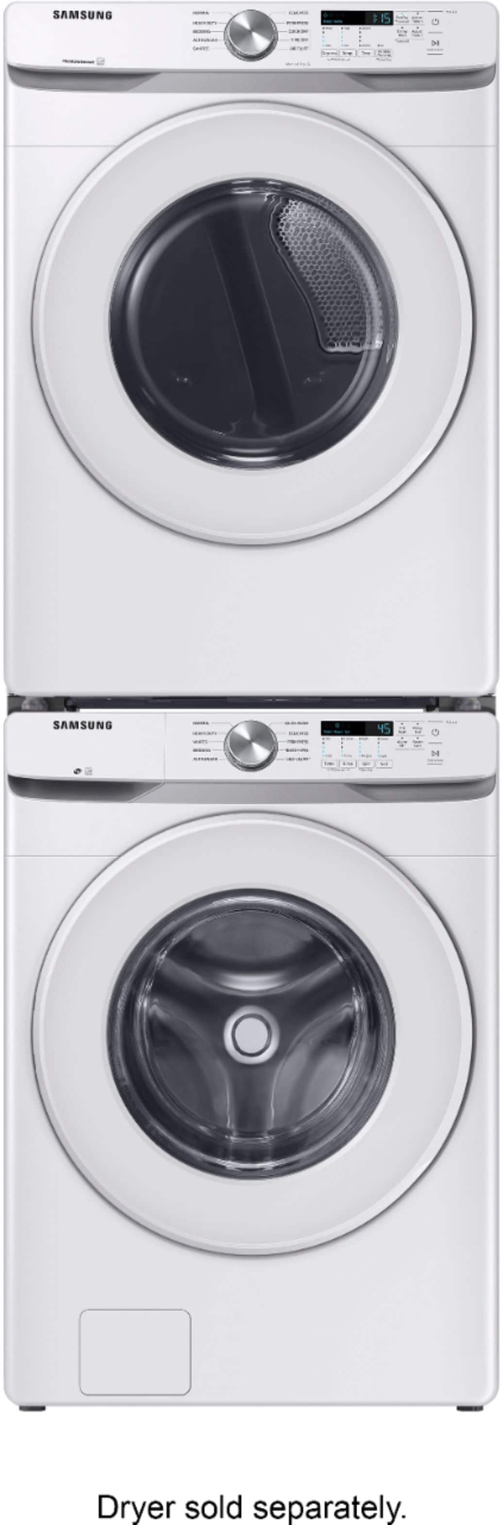 Alt View 12. Samsung - 4.5 Cu. Ft. High Efficiency Stackable Smart Front Load Washer with Vibration Reduction Technology+ - White.