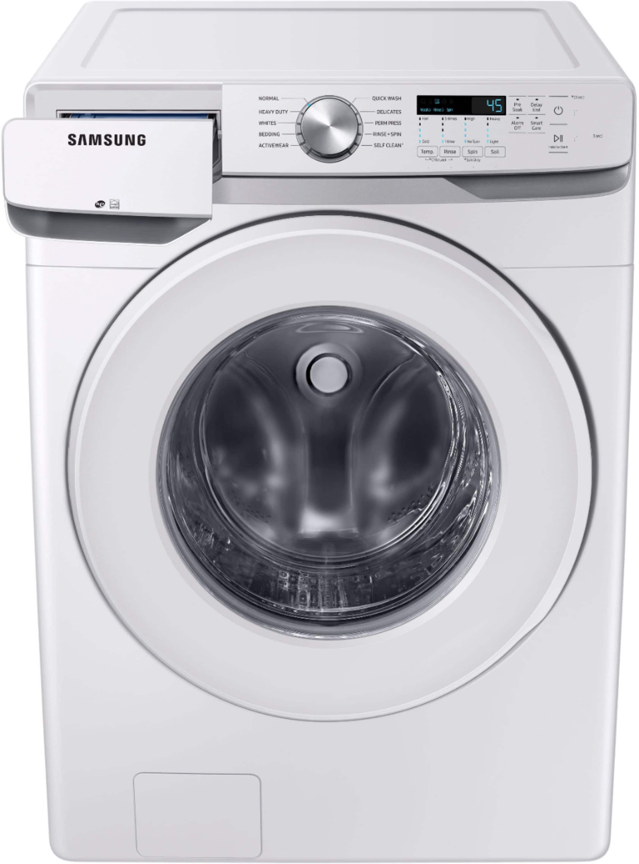 Alt View 13. Samsung - 4.5 Cu. Ft. High Efficiency Stackable Smart Front Load Washer with Vibration Reduction Technology+ - White.
