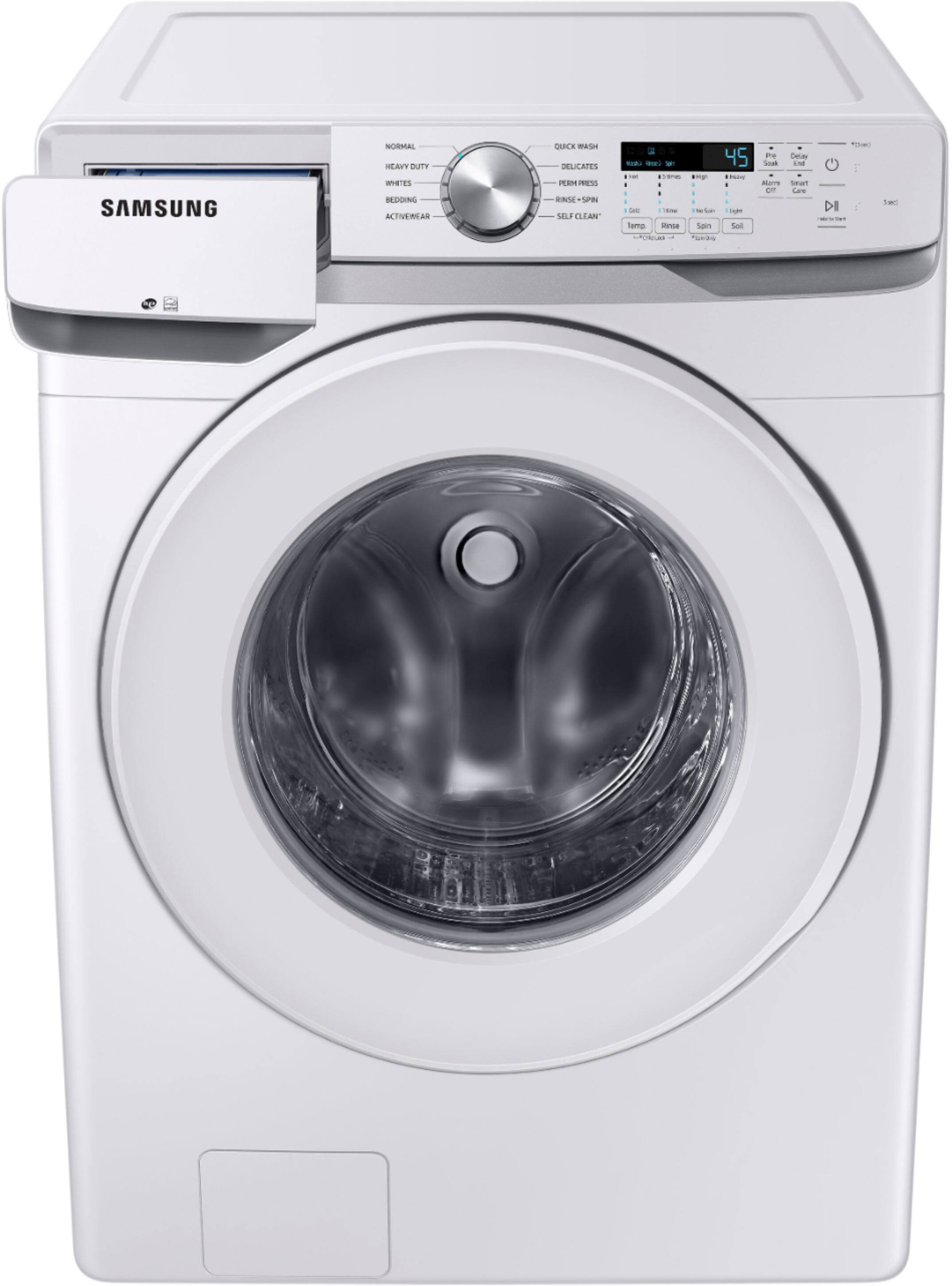 Alt View 13. Samsung - 4.5 Cu. Ft. High Efficiency Stackable Smart Front Load Washer with Vibration Reduction Technology+ - White.