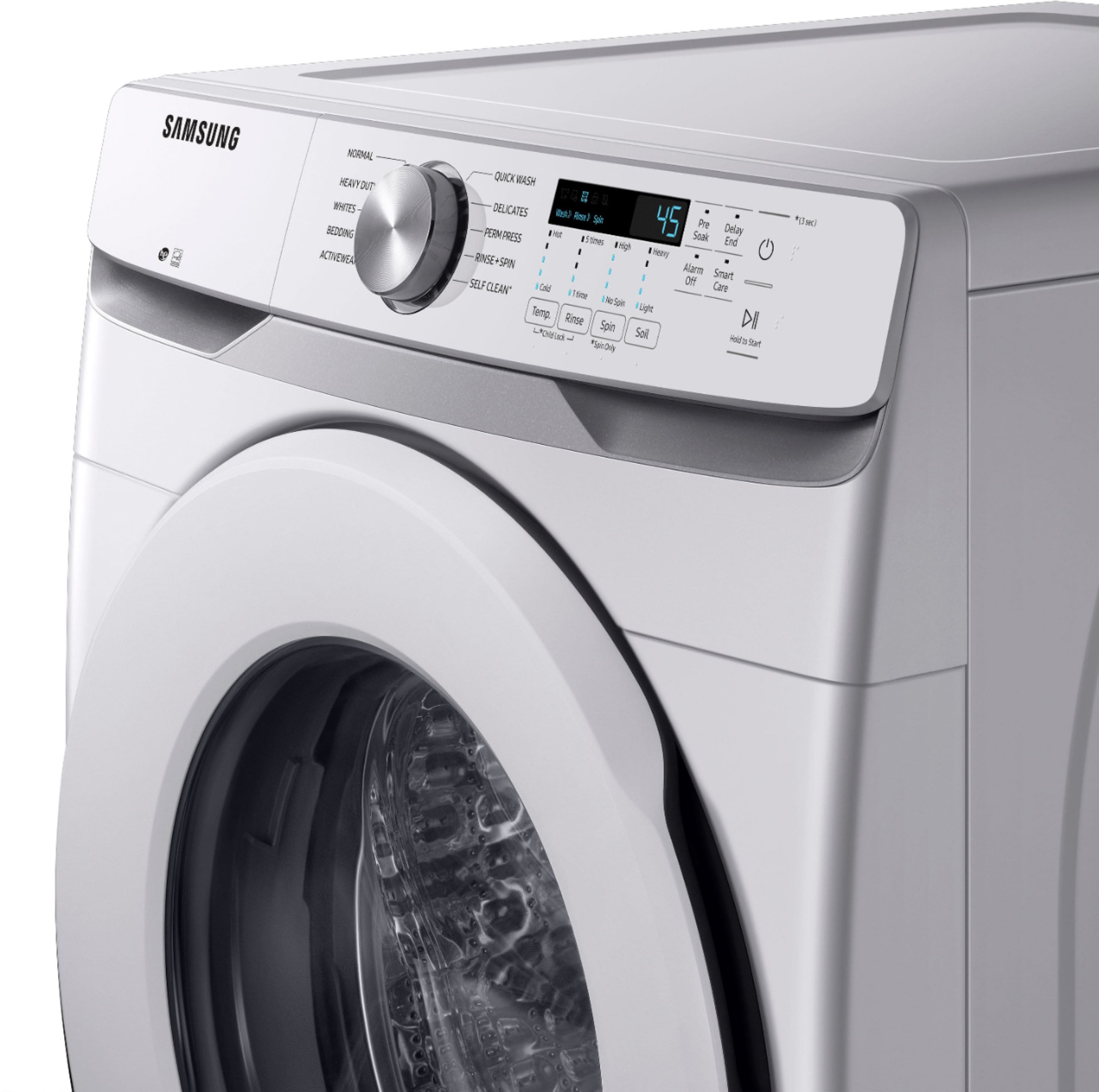 Alt View 14. Samsung - 4.5 Cu. Ft. High Efficiency Stackable Smart Front Load Washer with Vibration Reduction Technology+ - White.