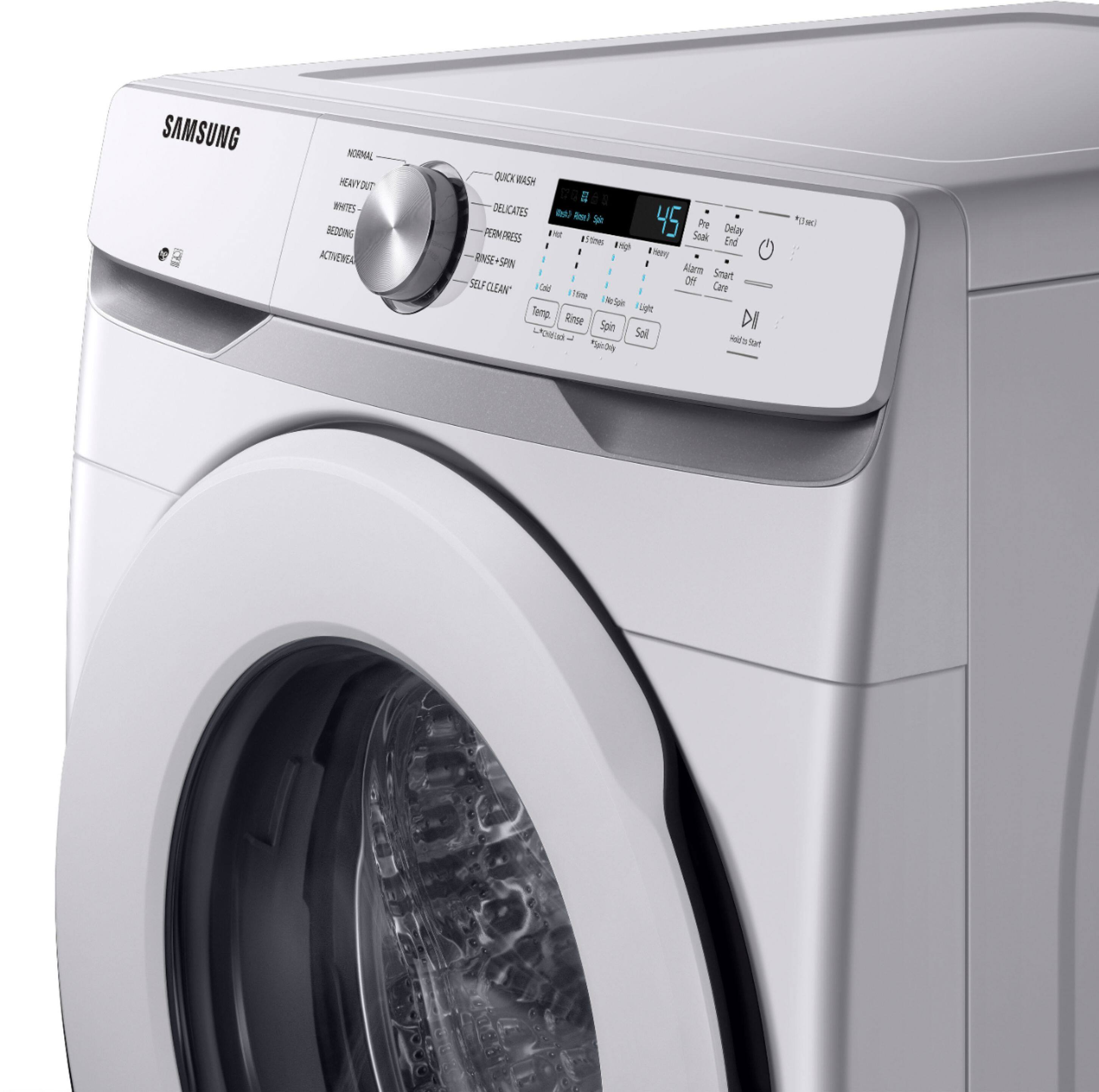 Alt View 14. Samsung - 4.5 Cu. Ft. High Efficiency Stackable Smart Front Load Washer with Vibration Reduction Technology+ - White.
