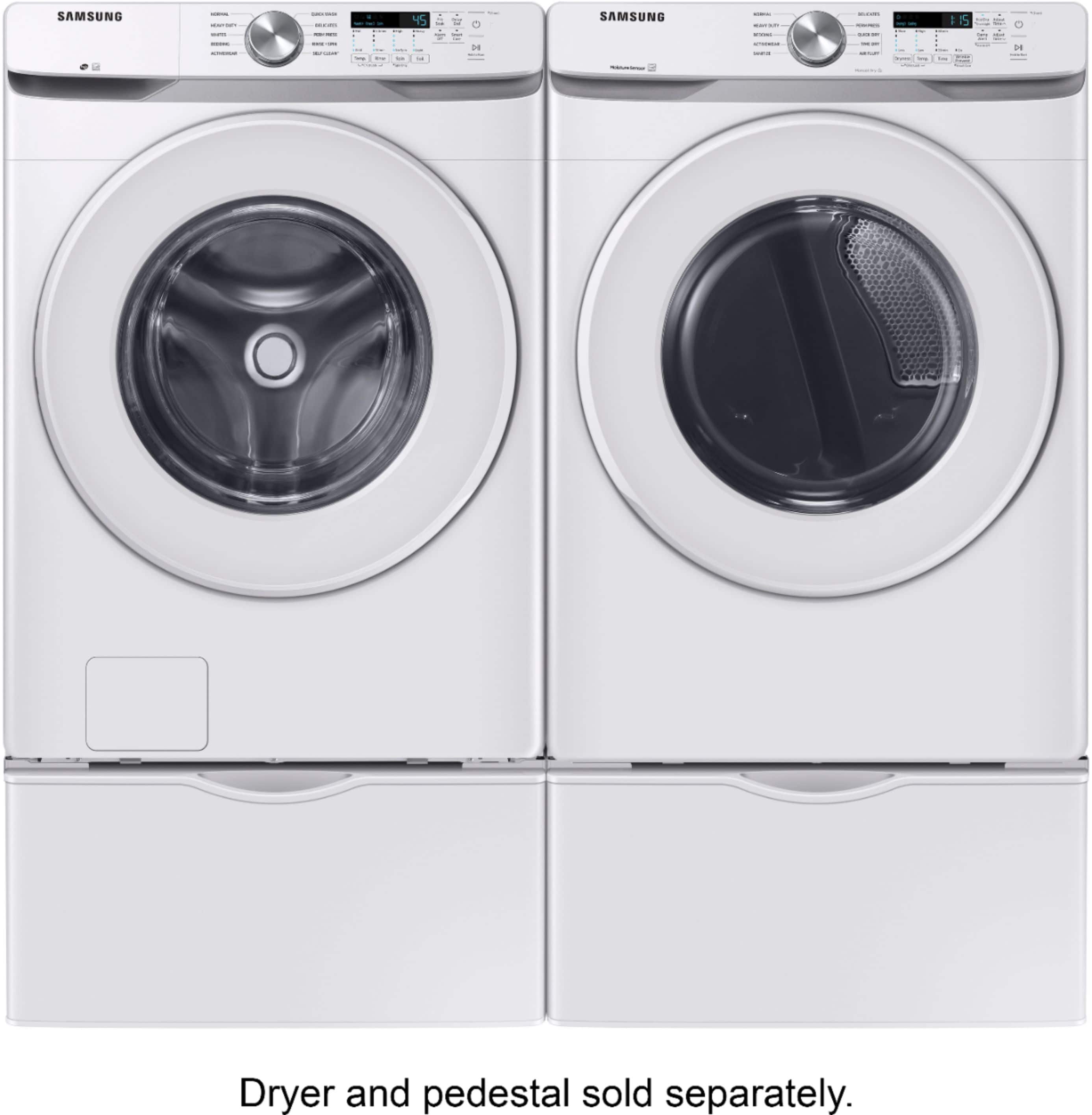 Alt View 15. Samsung - 4.5 Cu. Ft. High Efficiency Stackable Smart Front Load Washer with Vibration Reduction Technology+ - White.