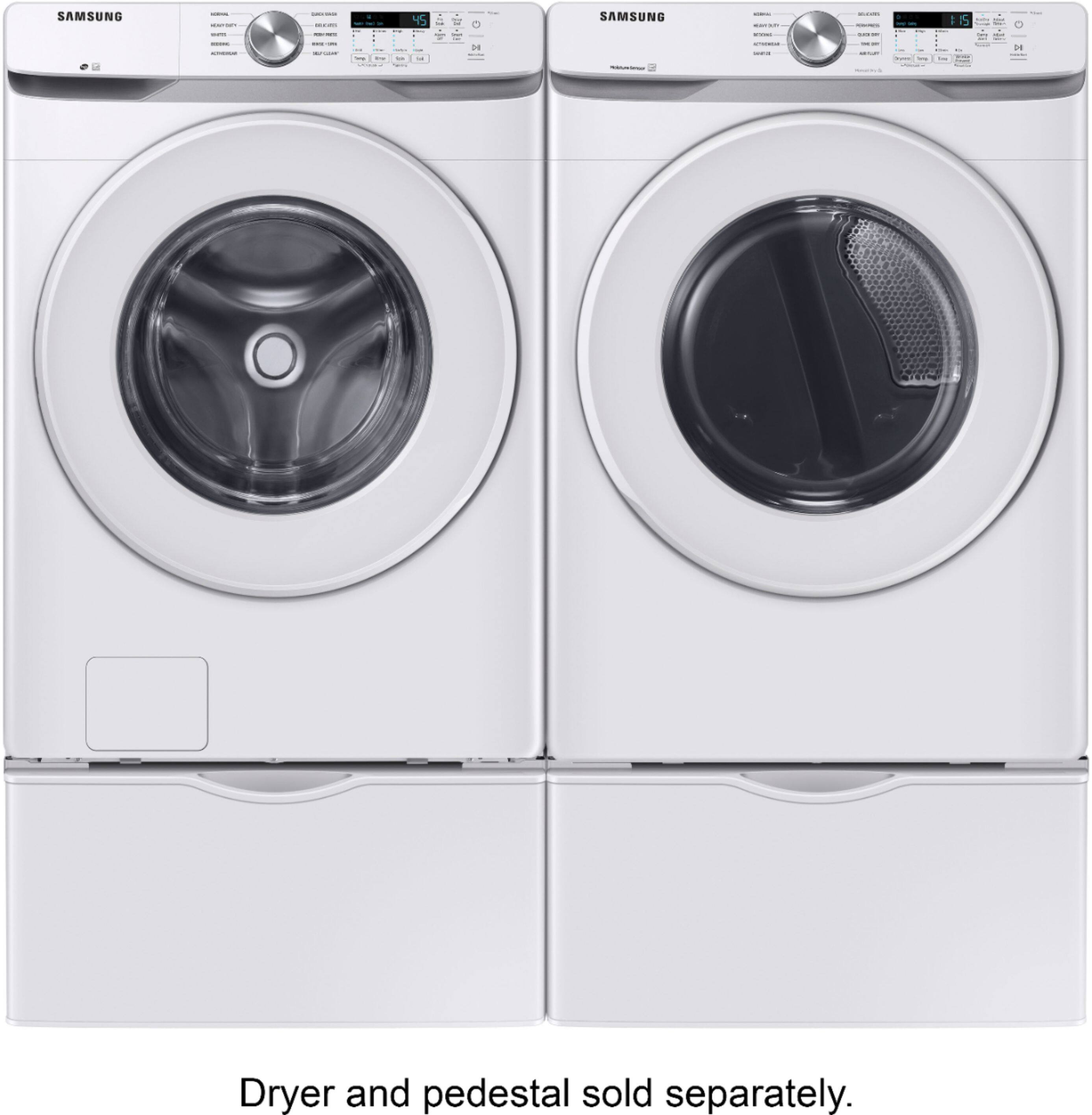 Alt View 15. Samsung - 4.5 Cu. Ft. High Efficiency Stackable Smart Front Load Washer with Vibration Reduction Technology+ - White.