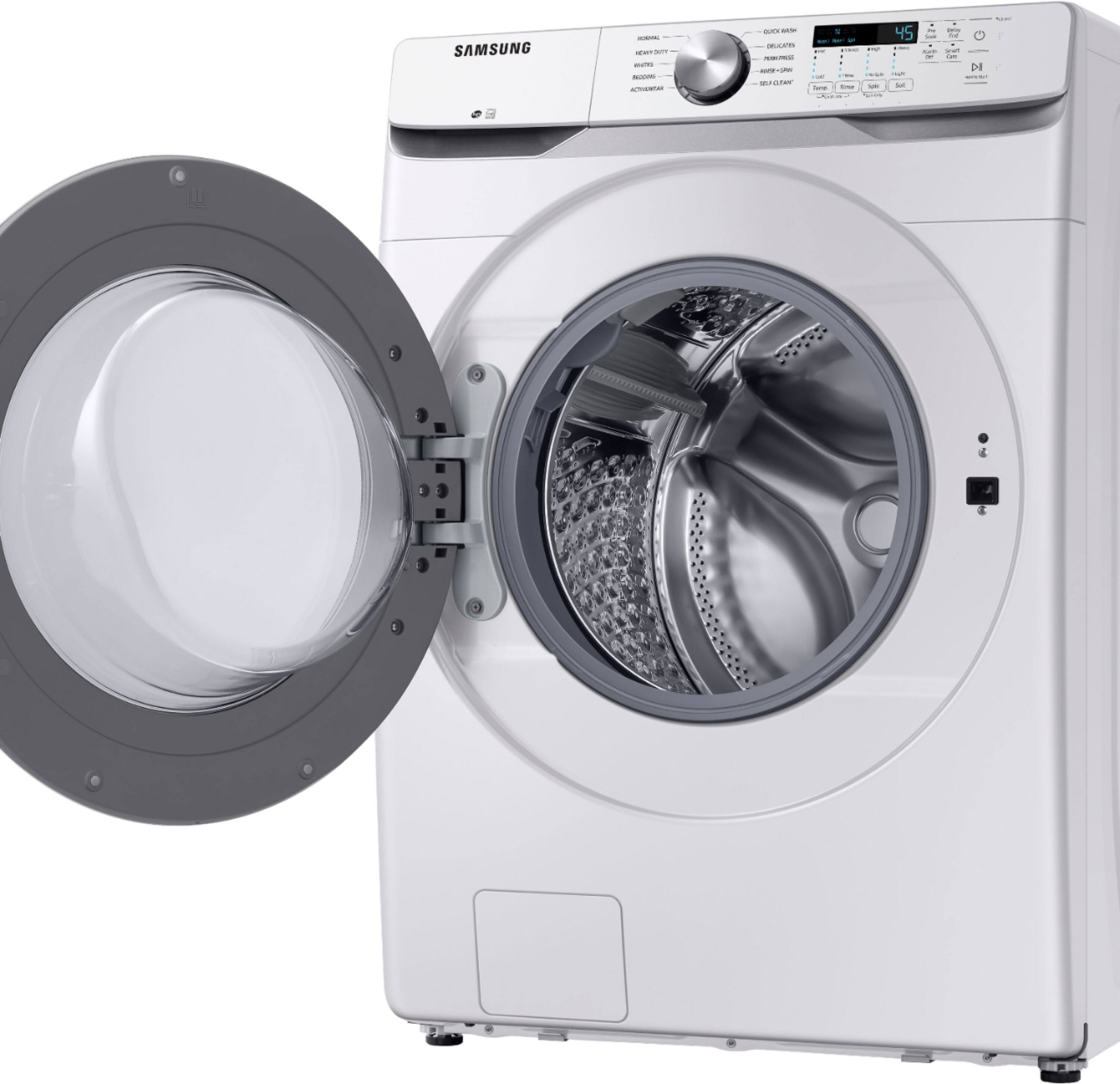 Alt View 16. Samsung - 4.5 Cu. Ft. High Efficiency Stackable Smart Front Load Washer with Vibration Reduction Technology+ - White.