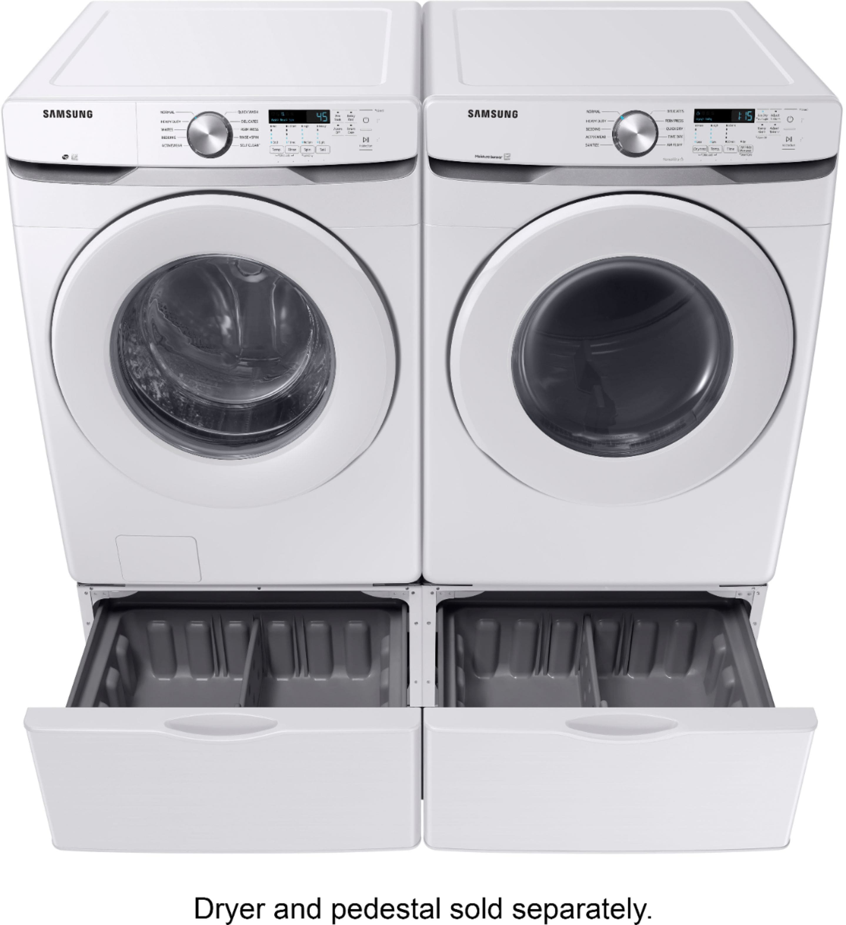 Alt View 17. Samsung - 4.5 Cu. Ft. High Efficiency Stackable Smart Front Load Washer with Vibration Reduction Technology+ - White.