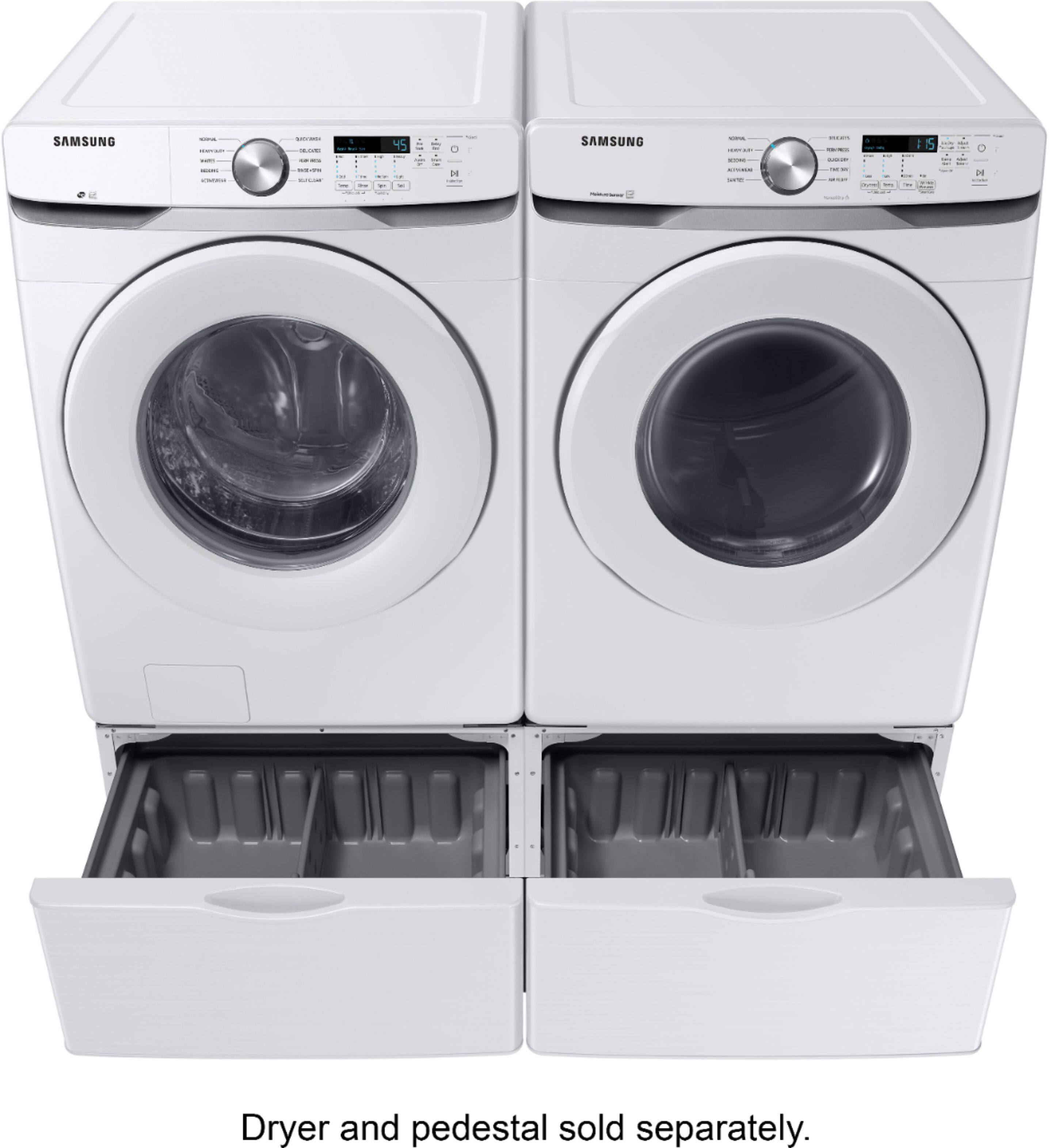 Alt View 17. Samsung - 4.5 Cu. Ft. High Efficiency Stackable Smart Front Load Washer with Vibration Reduction Technology+ - White.