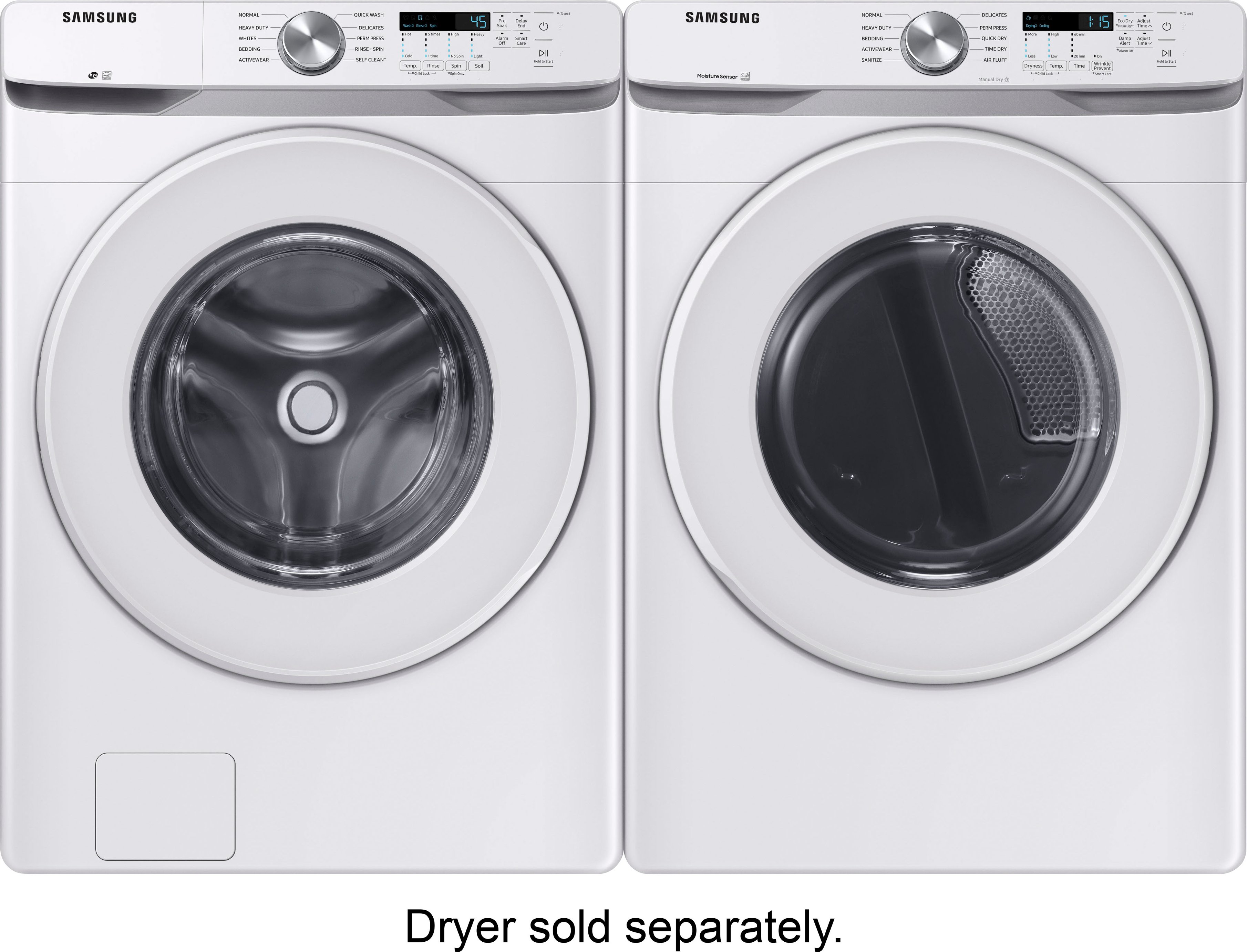 Samsung 4.5 Cu. Ft. High Efficiency Stackable Front Load Washer Vibration Reduction Technology+ White WF45T6000AW - Best Buy