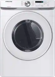 Samsung - 7.5 Cu. Ft. Stackable Gas Dryer with Sensor Dry - White - Front_Zoom