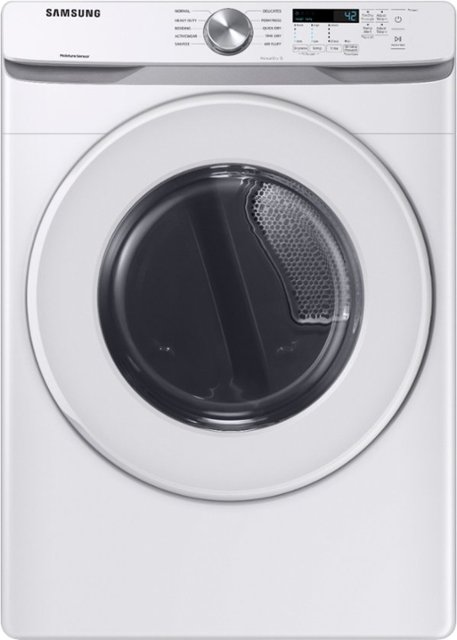 Front. Samsung - 7.5 Cu. Ft. Stackable Gas Dryer with Sensor Dry - White.